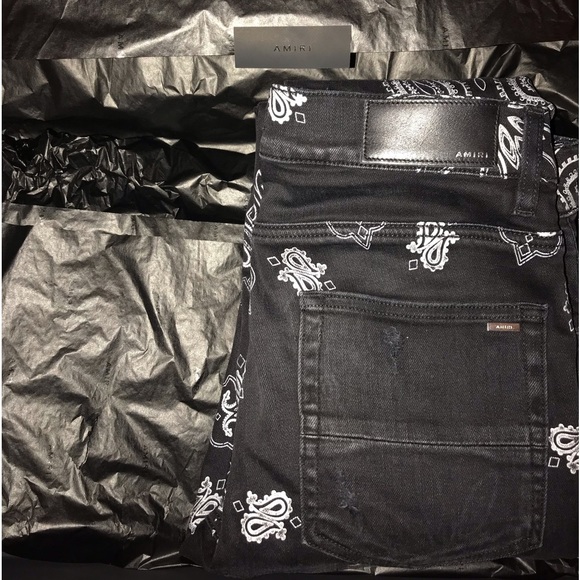 Maison Martin Margiela Other - Amiri - Flocked Paisley Bandana Jean